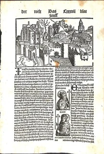 Antique map, Schonsperger/Schedel, 1496, Jenff - Picture 1 of 1