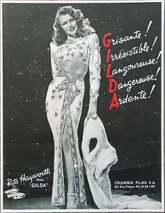 GILDA/RITA HAYWORTH/GLENN FORD/CHARLES VIDOR/REPRODUCTION D'AFFICHE/32X45 CM - Imagen 1 de 1