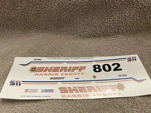1/18 Scale Harris County TX Waterslide Decals For Motormax Ford Crown Vic - Picture 1 of 1