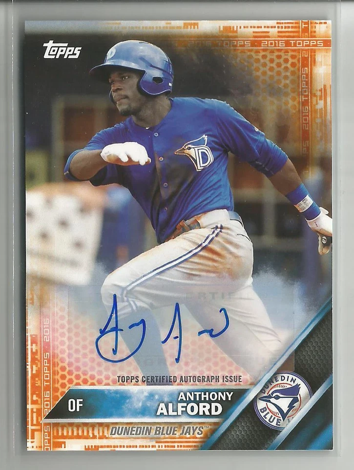 2016 Topps Pro Debut Anthony Alford Autograph Orange Parallel Card #ed. 18 / 25 - Image 1 of 1