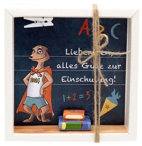 Geldgeschenk Verpackung Schulanfang Einschulung Schule MIT NAMEN Erdmännchen - Bild 1 von 4
