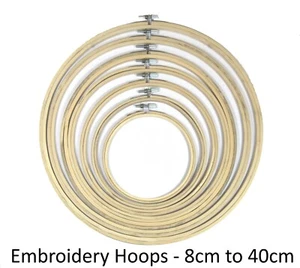 Bamboo Embroidery Rings Hoops - Choice Of Sizes - Cross Stitch / Tapestry Frame - Picture 1 of 25