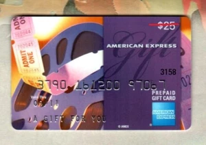 AMERICAN EXP. Tickets and Movie Reel ( 2007 ) Gift Card ( $0 - NO VALUE ) - Picture 1 of 2