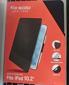 SOLO NEW YORK BARCLAY SLIM CASE FITS iPAD 10.2" Black - Picture 1 of 4