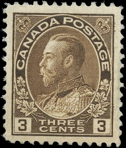 Canada MNH F-VF 3c Scott #108 1918 KGV Admiral Issue Stamp - Bild 1 von 2