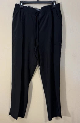 Pantalones ScrubStar Mujer L Petite Pull-On Bolsillos Rectos Yoga Cintura Negro NUEVO Foto 1 de 4