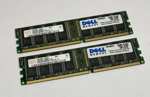 2GB (2 x 1GB) Hynix / Dell PC3200U 400MHz DDR1 Non-ECC Computer Desktop Memory - Picture 1 of 4