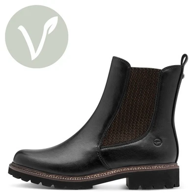 Tamaris Chelsea Boot 1-25483-45 001 Stiefelette Vegan schwarz Touch-it Fußbett