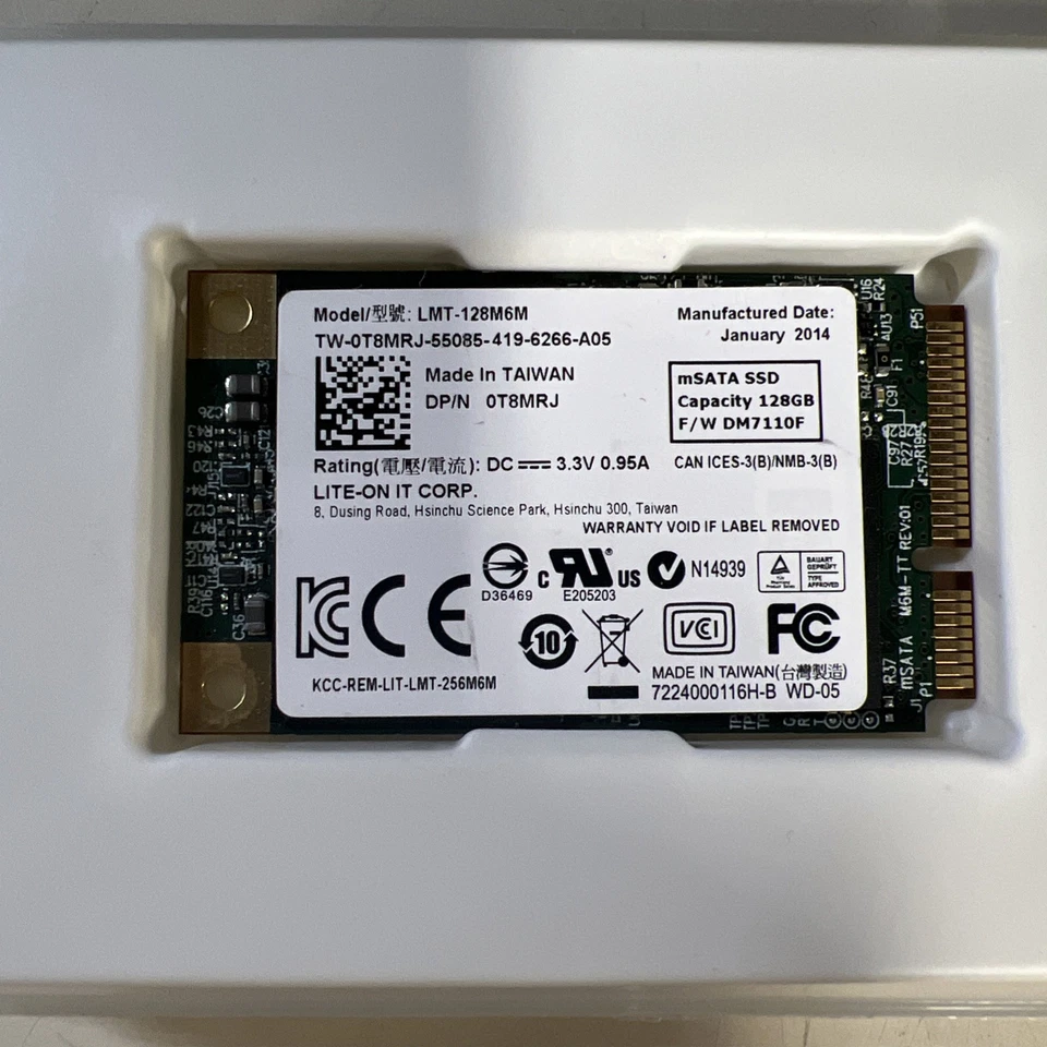 Lite-On IT LMT-128M6M 128GB mSATA SSD 0T8MRJ  Solid State Drive Working - Image 1 of 1