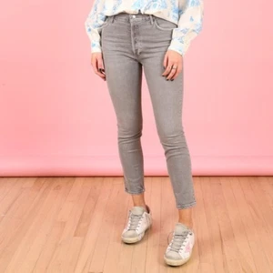 Jeans AGOLDE Nico vita alta slim fit TAGLIA 26 grigio cotone biologico denim elasticizzato - Foto 1 di 13