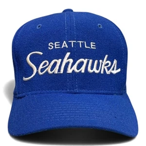 DAÑADO De Colección Seattle Seahawks NFL Script Deportes Especialidades Sombrero Gorra SnapBack - Imagen 1 de 14