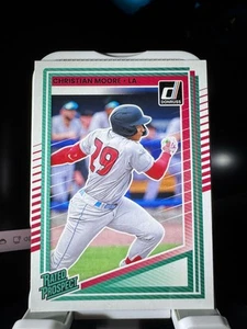 2025 Donruss Baseball Rated Prospect #145 Christian Moore - Los Angeles Angels - Picture 1 of 2