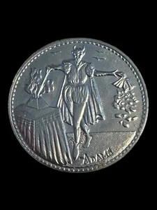 Vintage Adams Magic Co. Devil Performing Magic Magicians Coin Token Silver Tone - Imagen 1 de 2