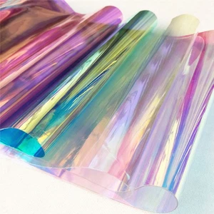 4 Hojas Película PVC Tela Transparente Prisma Ventana Artesanía Iridiscente - Imagen 1 de 11