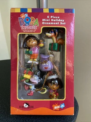 2004 American Greetings Nick Jr. Dora The Explorer Mini Ornament Set Of 5/ - Image 1 of 4
