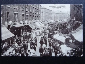 London Wentworth Street PETTICOAT LANE MARKET c1910 Postcard - Picture 1 of 5