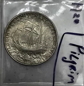 1920 Pilgim Tercentenary Celebration choice Uncirculated Commemorative Silver50c - Picture 1 of 7