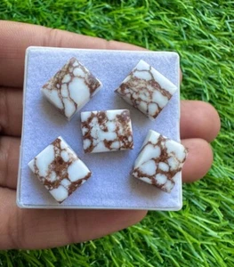 Natural Wild Horse Jasper 10x12mm Rectangle Shape Cabochon 5pcs Loose Gemstone - Picture 1 of 3