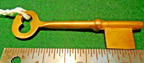 3 1/4" BRASS BIT KEY BLANK - PERFECT for OLD MORTISE LOCKS (33093) Cover