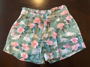 Girls Janie And Jack Swan Floral Teal Shorts Size 5 - Picture 1 of 4