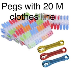 Linea Abbigliamento 20 Metri Con Quantità Selezionata Di Impugnature Morbide Picchetti Vestiti Silicone - Foto 1 di 4