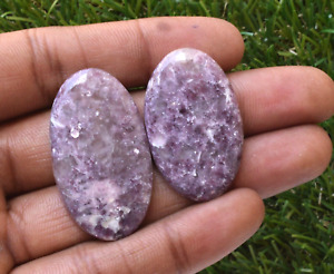 Natural Designer Lepidolite Oval Cabochon For Jewelry Making Gemstone Lot 81 Cts
