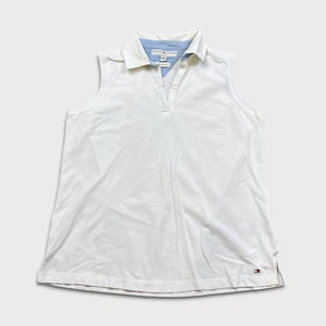 Tommy Hilfiger Camisa Polo Sin Mangas Para Mujer Talla 1X Blanco Elastizada Camiseta Sin Mangas Chaleco - Imagen 1 de 7