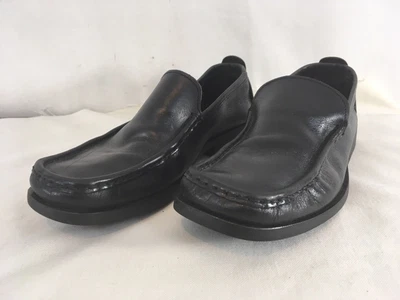 Bachrach Italy Mens 7 1/2 EU 40 Black Eurosole Slip On Loafers Shoes - Image 1 of 4