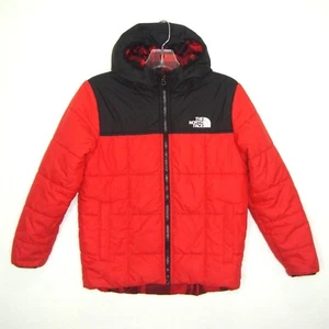 The North Face Boys Reversible Quilted Hooded Jacket Size M 10-12 - Picture 1 of 14