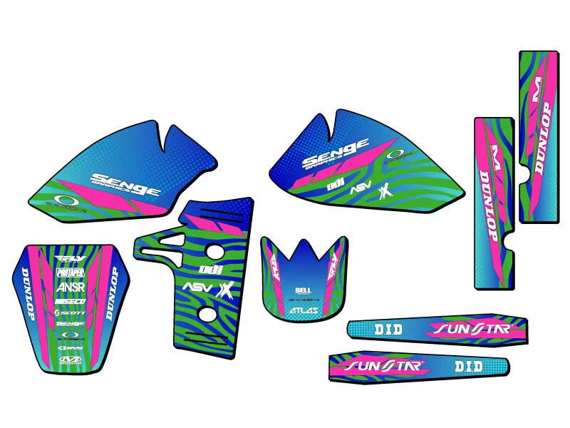 Kit de gráficos KX 60 TIGRE 1985-2004 Green Senge compatible con Kawasaki Foto 1 de 1