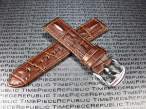 New 22mm Hornback Grain Leather Strap Brown Watch Band Brown for MONTBLANC - Picture 1 of 9