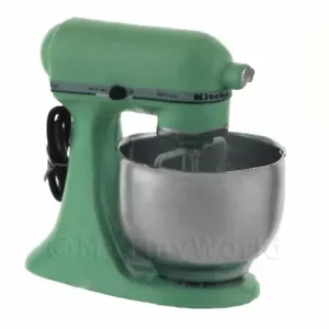 Mint Green Dolls House Miniature Old Style Batter / Dough Mixer - Picture 1 of 1