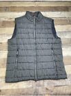 Untuckit Mens Full Zip Vest Puffer Gray Insulated Lined Jacket Casual Fit Size L
