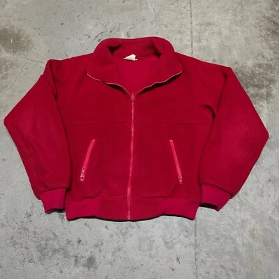 Chaqueta de bombardero REI vintage para mujer 16 roja polar cuello cremallera completa hecha en EE. UU. pesada Foto 1 de 4