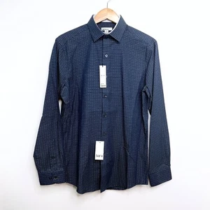 Bar lll Dress Shirt Mens 15 - 15.5 Blue Green Button Up Slim Fit Stretch 34-35 - Picture 1 of 5