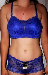 Violet Secret wandelbares Träger-BH/Boyshort-Set mit Blumenmuster und Spitze - Bild 1 von 3