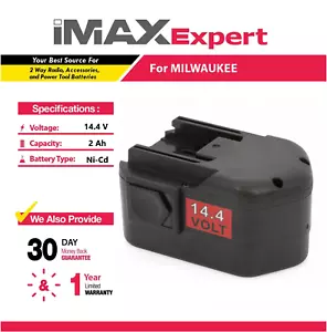 14,4 V 2Ah NiCd Akku für Milwaukee 48-11-1000, 48-11-1014, 48-11-1024 - Bild 1 von 5