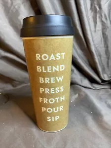 Kate Spade Coffee Travel Tumbler with Lid Roast Blend Brew Press Froth Pour Sip - Picture 1 of 7