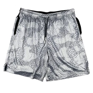 AND1 Shorts Herren 2XL grau schwarz Crackle Print Basketball Performance sportlich - Bild 1 von 10