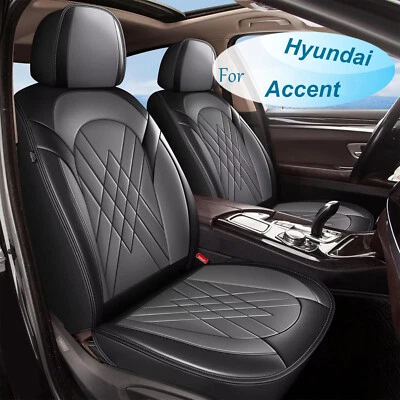 For Hyundai Accent 2017-2022 Car 5 Seat Cover Cushion Faux Leather Full Set Gray - Изображение 1 из 4