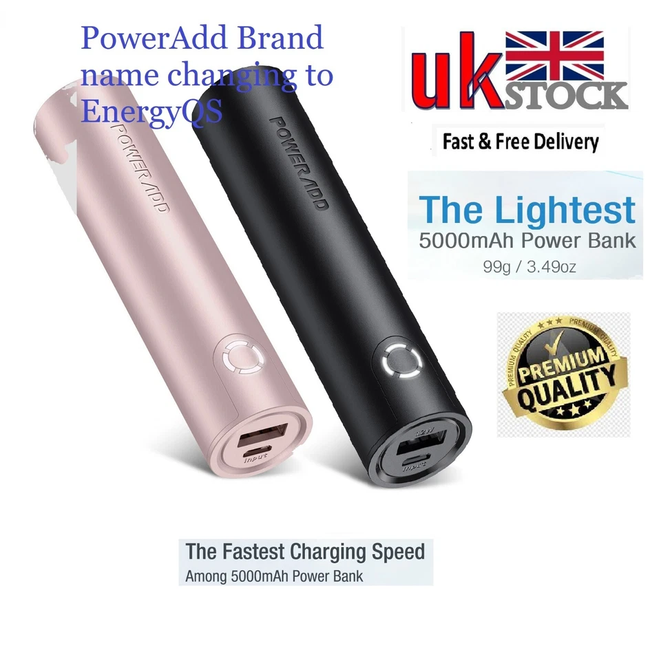 Poweradd Klein Power Bank Tragbar IPHONE Android Schnell Laden 5000mAh - Bild 1 von 4