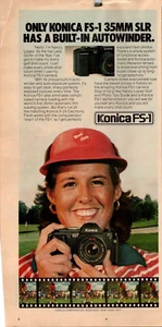 Vintage 1980 Ad Konica FS-1 Camera Autowinder 35 MM SLR Nancy Lopez 1980 - Picture 1 of 2