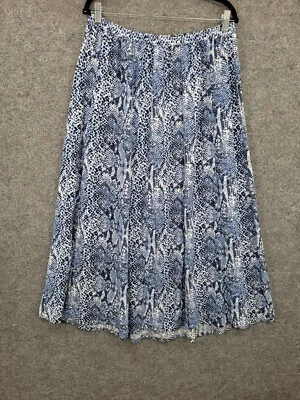 Cathy Daniels Maxi Skirt Womens XL High Rise Pull On Elastic Waist Blue Animal — 第 1/4 张图片