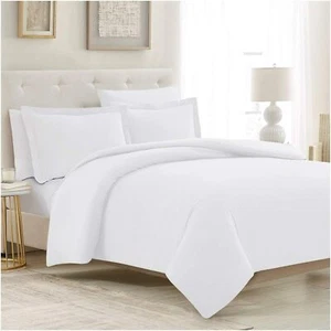 Juego de ropa de cama de edredón lisa Super King y 2 fundas de almohada elegantes fundas de edredón. - Imagen 1 de 44
