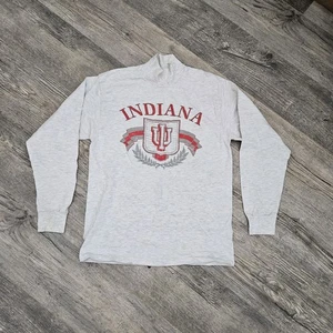 Vintage 90 Indiana University IU Hoosiers Turtleneck Size L MADE USA Velva Sheen - Picture 1 of 4