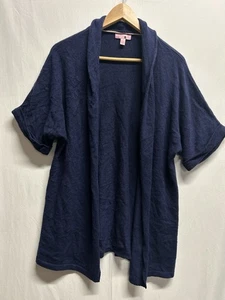 Cardigan donna Lilly Pulitzer in cashmere blu navy medio maglia manica corta - Foto 1 di 5