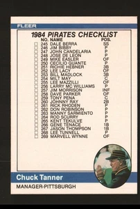 1984 Fleer Baseball #657 - Checkliste: Pirates / Mets CL 84-1193 - Bild 1 von 2