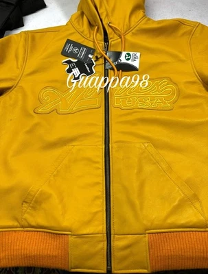 NEW Men's Avirex Script Nappa Leather Hoodie NWT - Image 1 of 4