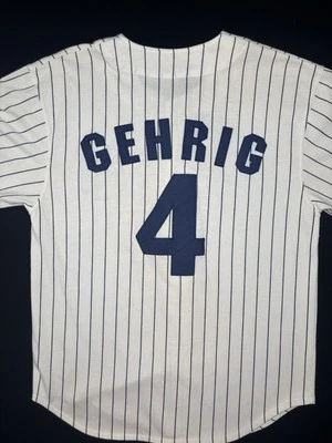 Camiseta deportiva de béisbol blanca MLB Lou Gehrig New York Yankees de colección de la década de 1990 Foto 1 de 4