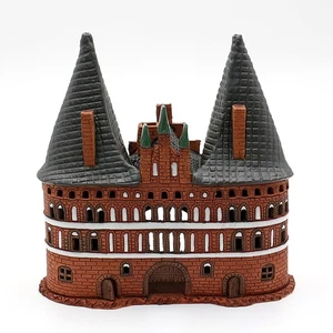 Keramik Teelichthaus Duftölhaus Lichterhaus Holstentor Lübecker Tor Handmade NEU - Bild 1 von 5